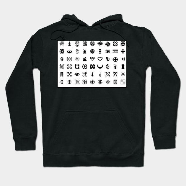 ADRINKRA PATTERN - BLACK AND WHITE Hoodie by pocshop